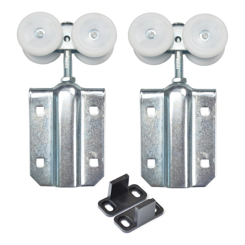 DIYHD Raw Material Box Track Hanger with Bracket, 2 Packs, Kit for Exterior Sliding Barn Door, Heavy Duty, MAX Load 300lbs, Fit 1-3/8" to 2" Thick Doors - Image 1